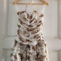 Лятна рокличка с пеперудки размер S/M цена 8 лв., снимка 2 - Рокли - 42651835