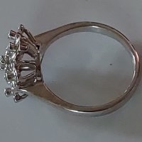 Дамски златен пръстен с брилянти(тотал 1,4 карата)бяло злато 18к., снимка 8 - Пръстени - 38897469