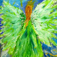 Кртина - "Ангел на късмета" , снимка 1 - Картини - 36270188