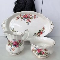 Royal Albert, Moss Rose, млекарничка, захарничка, плато, снимка 2 - Сервизи - 34239173