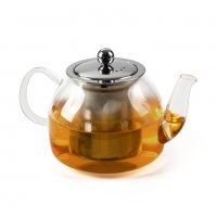 Стъклен огнеупорен чайник с цедка Елеком ЕК-ТР1200-1200мл, снимка 4 - Аксесоари за кухня - 39295574