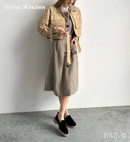 ‼️Намалени‼️Екстравагантен модел тренч/рокля, снимка 1