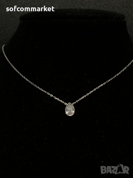 Сребърно колие Капка, снимка 1