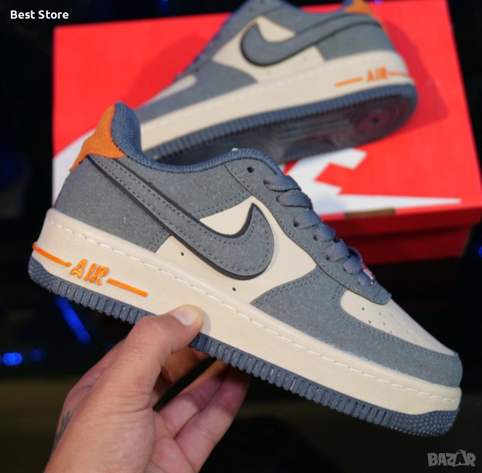 Nike Air Force 1 Дамски Маратонки Сиво и Оранжево 36-40 Номер , снимка 1