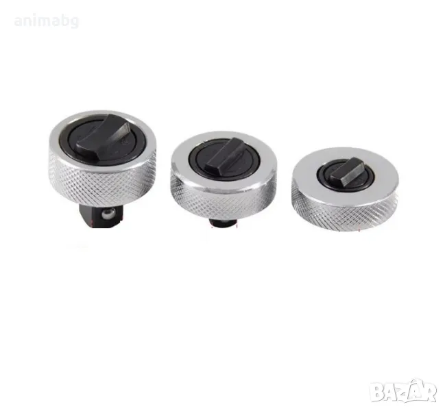 ANIMABG Комплект противоплъзгащи мини тресчотки ръчни, 1/4“ 3/8“ 1/2“, 3броя, снимка 1