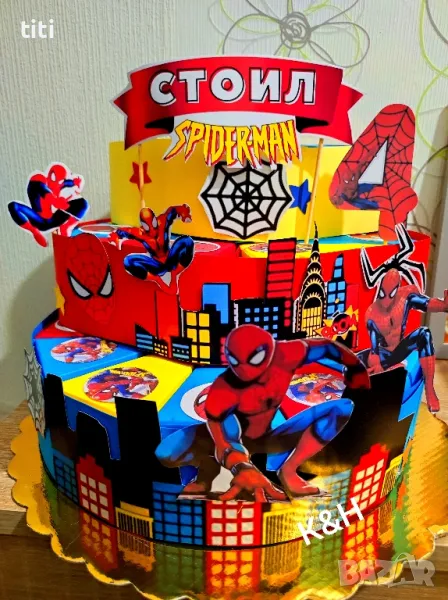 Картонена торта Спайдърмен , снимка 1