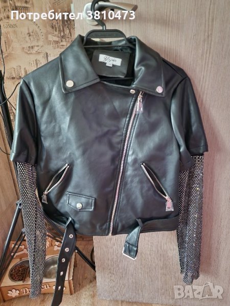 продавам ново кожено яке с интересни ръкави , снимка 1