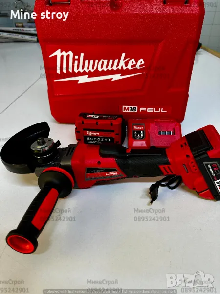 Акумулаторен ъглошлайф Milwaukee M18 с 2 батерии Милуоки ФЛЕКС, снимка 1