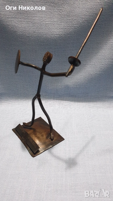 Металопластика на фехтовач .Ръчно изработен, снимка 1