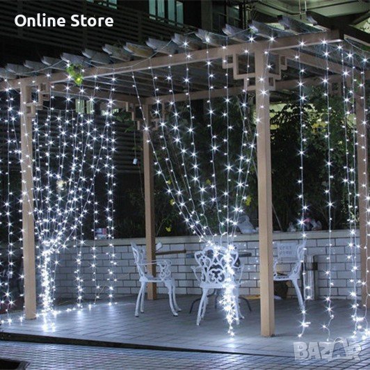 Коледна украса - LED светеща завеса, снимка 1