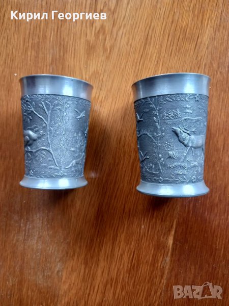 Две релефни цинкови чаши , снимка 1