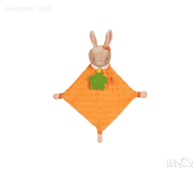  Бебешка пелена, с дъвчащо зайче, оранжево, 35x33см, снимка 1