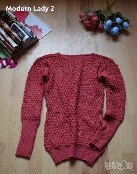 Нов пуловер с перли, снимка 1