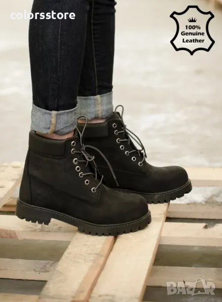 Равни боти - черен ЕСТЕСТВЕН набук - T03 (Големи номера), снимка 1