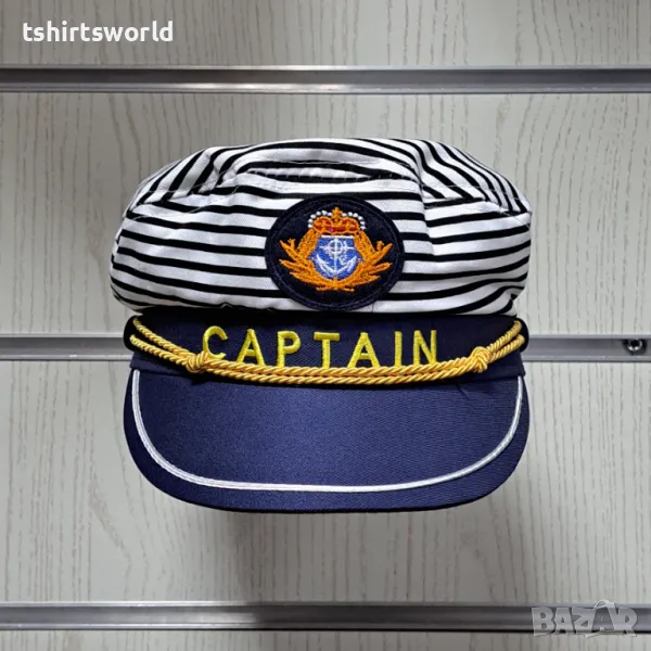 Нова капитанска шапка на райе CAPTAIN с Котва, Унисекс, снимка 1