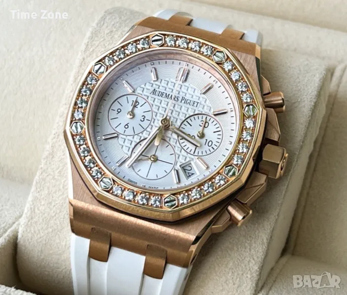 Audemars Piguet Royal Oak Offshore Chronograph 37mm Rose Gold White Diamond Дамски Различни Варианти, снимка 1
