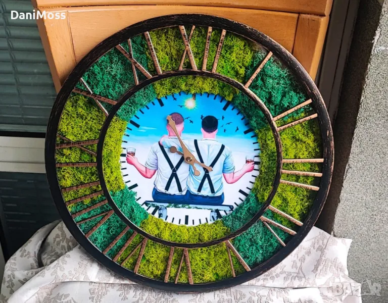 Часовници със скандинавски мъх по Ваша идея за дома или офиса, снимка 1