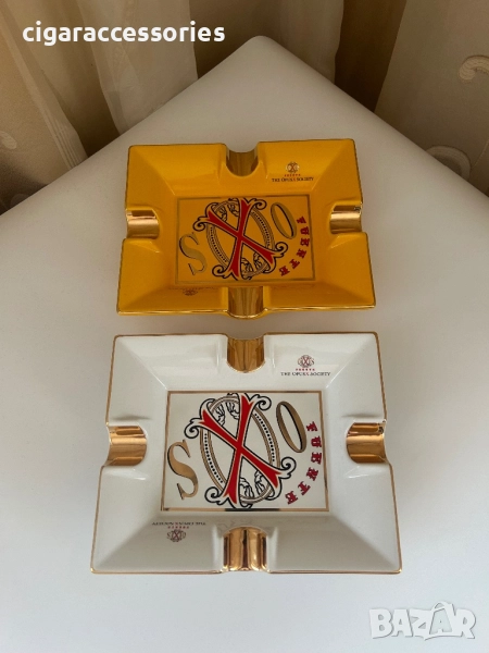 Луксозен пепелник за пури OpusX Society – Керамика с позлата, снимка 1