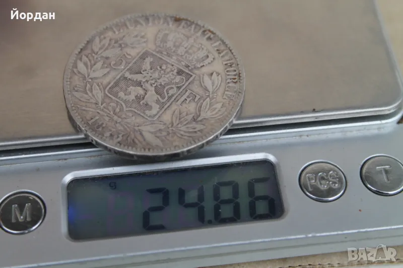 Сребърна монета ''5 Франка'' 1873-та година, снимка 1