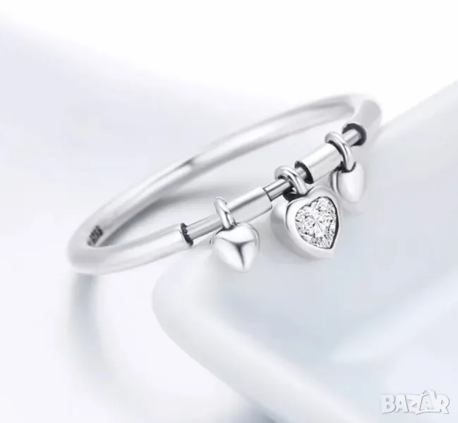 Пръстен Glittering Hearts , снимка 1