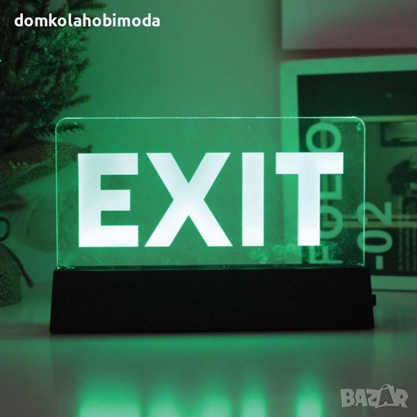 Светеща табела EXIT, 18х3х12см, с 3 AA батерии , снимка 1