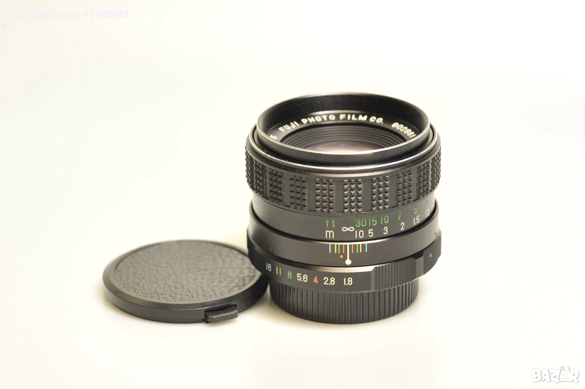 Обектив Fujinon 55mm f/1.8 + адаптер M42–FX, снимка 1