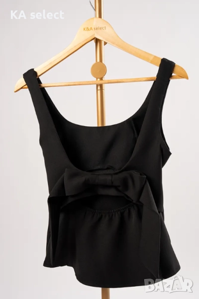 Черен топ с панделка на гърба – модел “Bella”, снимка 1