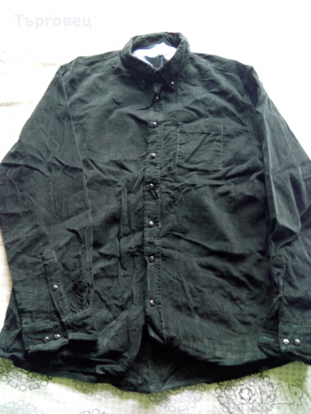 Кадифена риза-тъмно зелена-ситно кадифе, снимка 1
