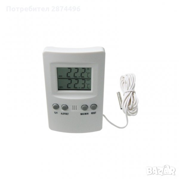 0118 Дигитален настолен термометър за външна и вътрешна температура, снимка 1