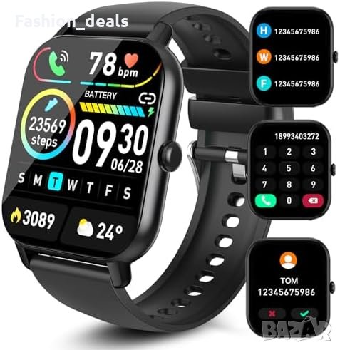 Нов Мултифункционален Smart Watch Смарт часовник 1.85 инча Водоустойчив Android iOS , снимка 1