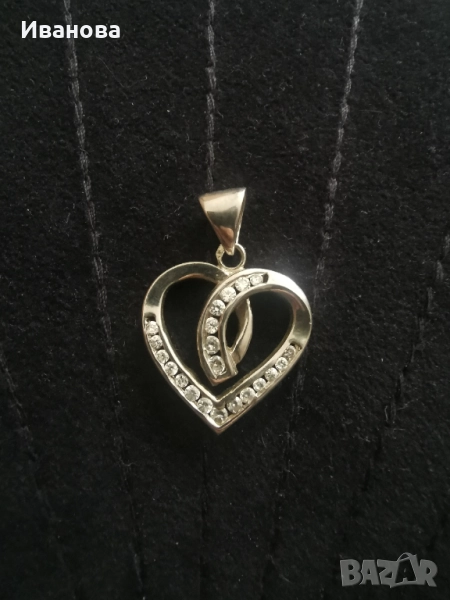 Сребърна висулка сърце, снимка 1