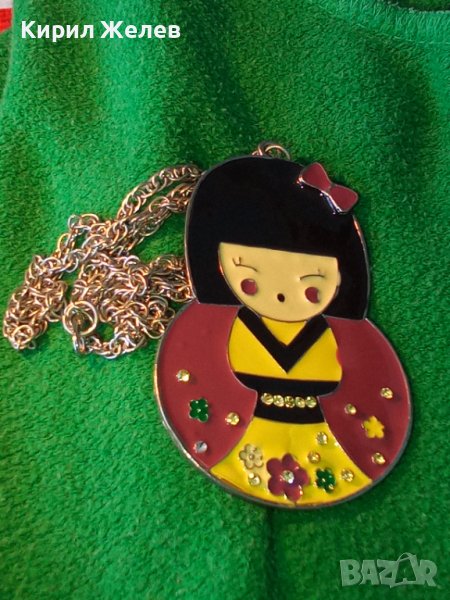 ЕМАЙЛИРАНА ЯПОНСКА ГЕЙША АРТ ВИСУЛКА с ВЕРИЖКА 24302, снимка 1