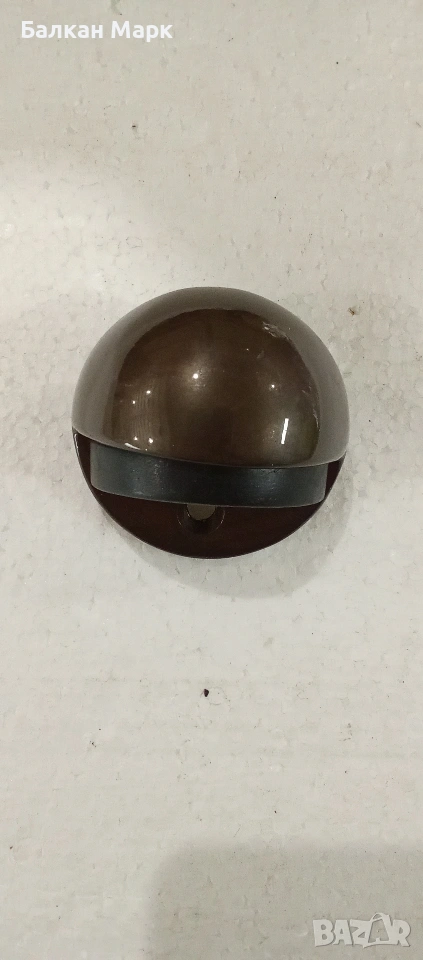 Месингов стопер за врата – цвят брюнет, 48x24 мм, снимка 1