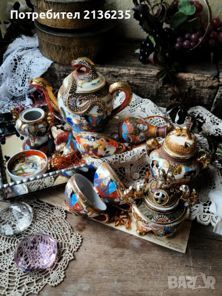 Японски порцеланов комплект – Satsuma , снимка 1