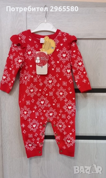 Нов Коледен ромпър за момиче, снимка 1