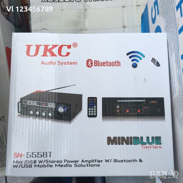 Аудио усилвател + Караоке, BLUETOOTH,FM, USB,MP3,SD UKC-SN-555BT, снимка 1