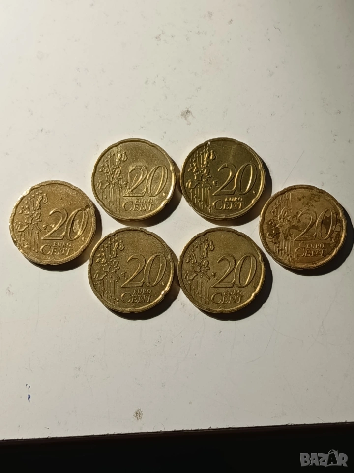 20 евро цента от различни години и държави , снимка 1