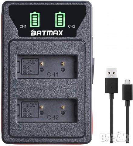 Зарядно за батерия за Olympus PS-BLS5 PS BLS5 BLS50 PEN BLS-50, E-PL2, E-PL5, E-PL6, E-PL7, E-PM2, S, снимка 2 - Батерии, зарядни - 34326635