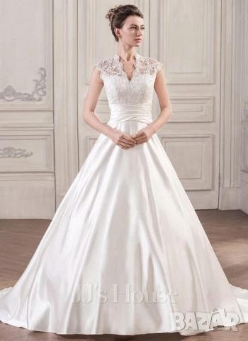 НОВА JJ`S HOUSE Булчинска рокля дълга с шлейф М L булченска сватбена