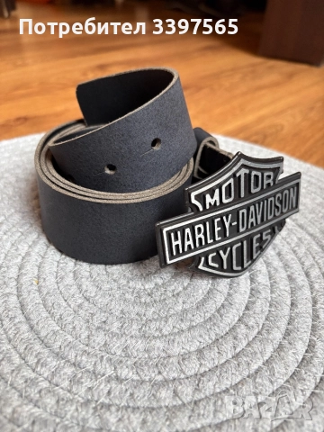 Чисто нов колан от естествена кожа Harley Davidson с голяма катарама, снимка 2 - Колани - 52276045