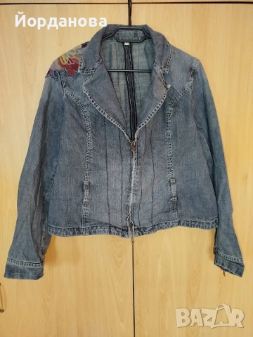 Лот дънково яке и тениска ХЛ, снимка 3 - Якета - 53678195