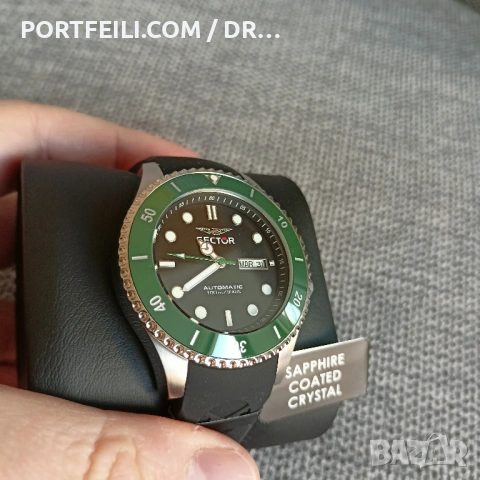 Автоматик Sector, 10АТМ, корона винт, керамичен безъл, сапфир покритие, miyota, снимка 3 - Мъжки - 53607680