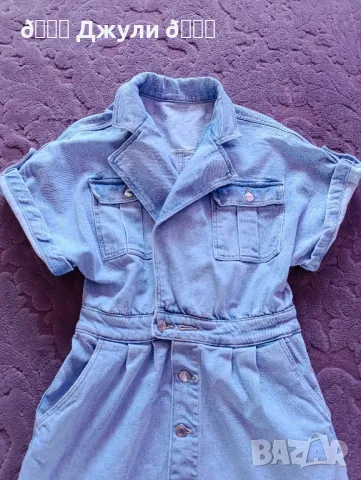 Рокля от светъл деним с джобове, снимка 11 - Рокли - 49391432
