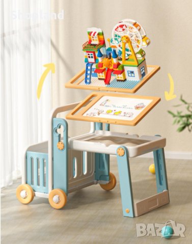 Мултифункционална детска маса със столче, снимка 6 - Мебели за детската стая - 41994482