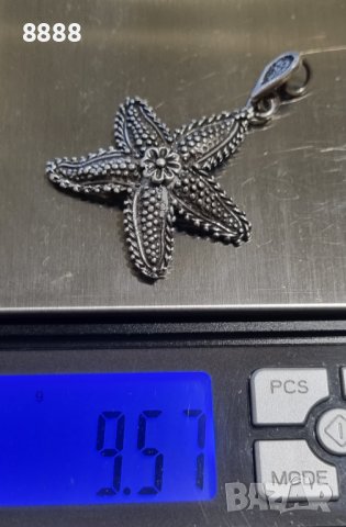 Сребърна висулка морска звезда , снимка 9 - Колиета, медальони, синджири - 44232146