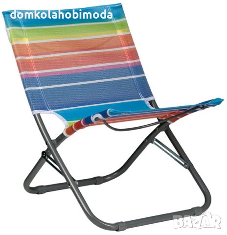Плажен градински сгъваем стол, 49x43x61 см, до 110 кг, снимка 2 - Градински мебели, декорация  - 41703150