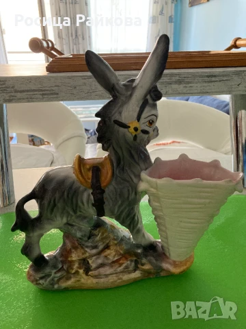 Винтидж Керамична декорация/ ваза, снимка 3 - Вази - 50976429