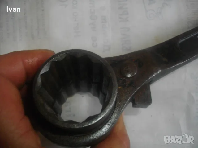 32мм-30мм ГОЛЯМ 380мм РЪЧЕН КЛЮЧ ЗА СКЕЛЕ ТРЕСЧОТКА ДВУСТРАННА ПРОФЕСИОНАЛНА КОВАНО ЖЕЛЯЗО МАСИВНА, снимка 18 - Други инструменти - 49090075