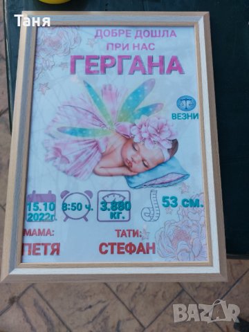Бебешки визитки, снимка 1 - Декорация за дома - 33726751