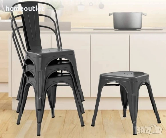 Трапезни столове, комплект от 4бр SIM LUXURY LQ-TPY-4HEI, снимка 4 - Столове - 50713839